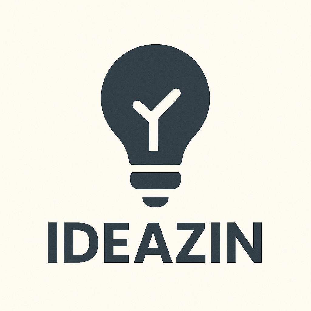 Ideazin logo - Abstract lightbulb with house silhouette